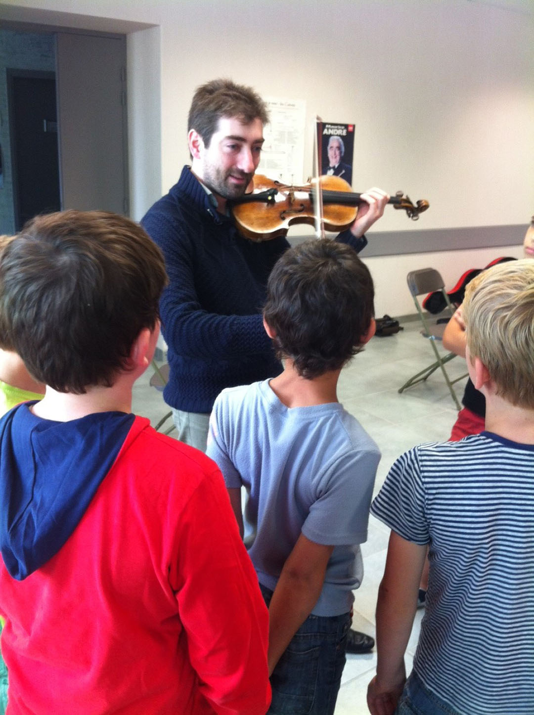 Atelier pédagogique pour écoles par 4 des musiciens de Jeux d'Ensemble