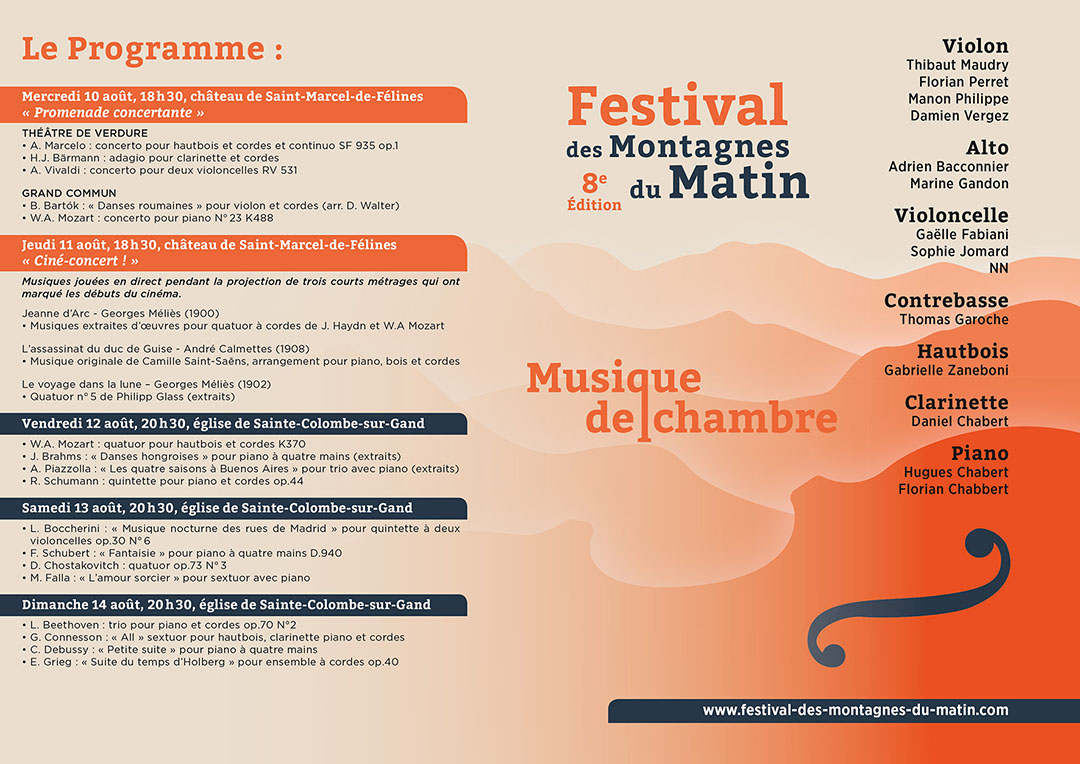 8e édition du festival de chambre des Montagnes du Matin par Jeux d'ensemble