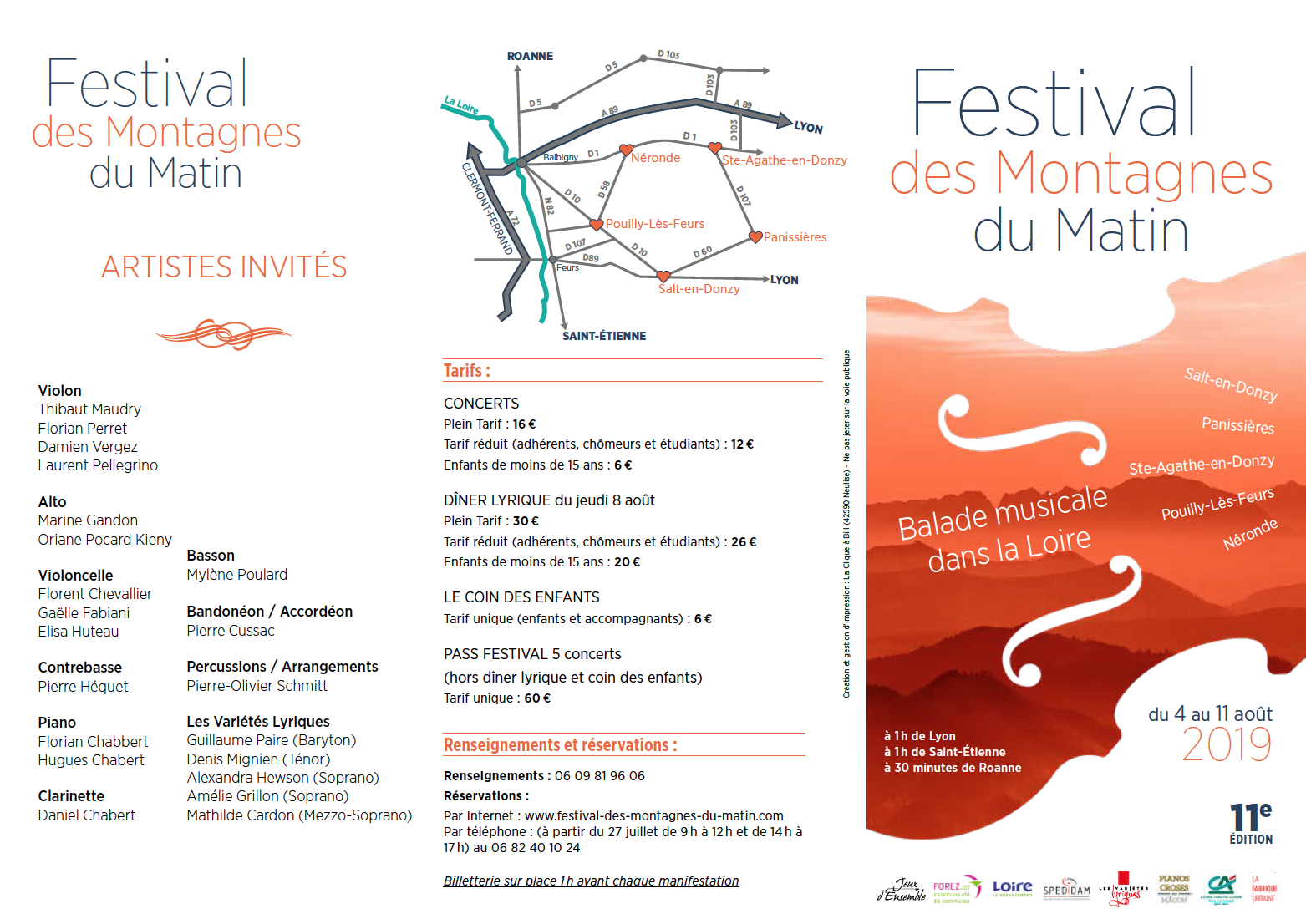 Plaquette recto du 11e Festival des Montagnes du Matin