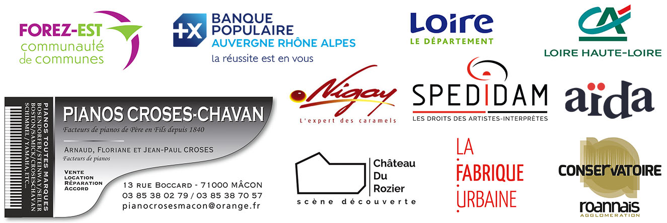 logos-05-07-2025 logos Forez est ; Loire le département ; Aïda ; Crédit Agricole ; Nigay caramel ; La Fabrique Urbaine ; Jeux d'ensemble ; Spedidam.